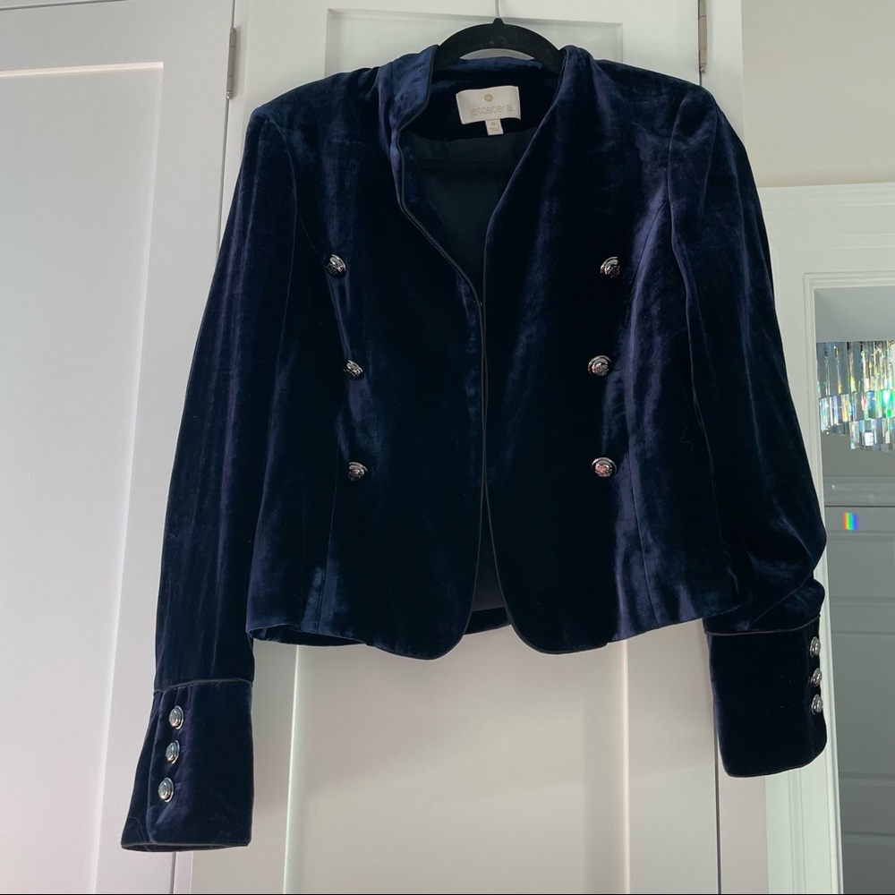 Velvet Double Breasted Button Jacket - image 2